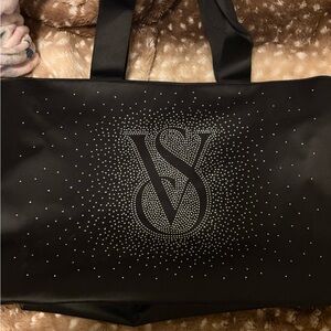 Victoria's Secret Black Tote with Sparkling Design